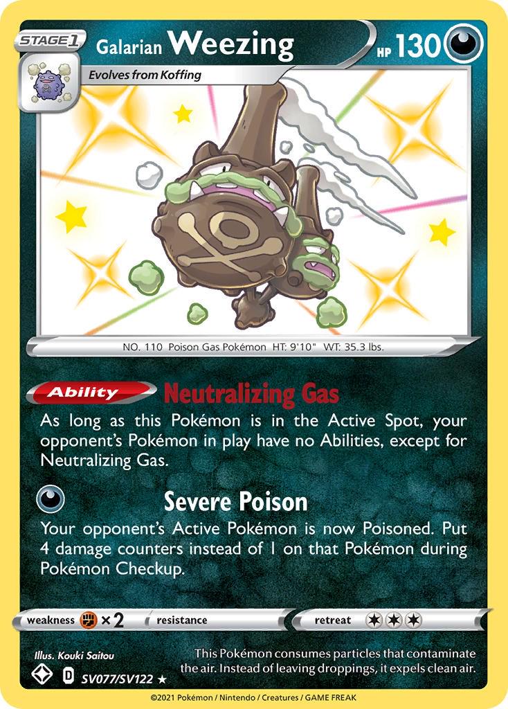 Shining Fates Galarian Weezing Pokémon card
